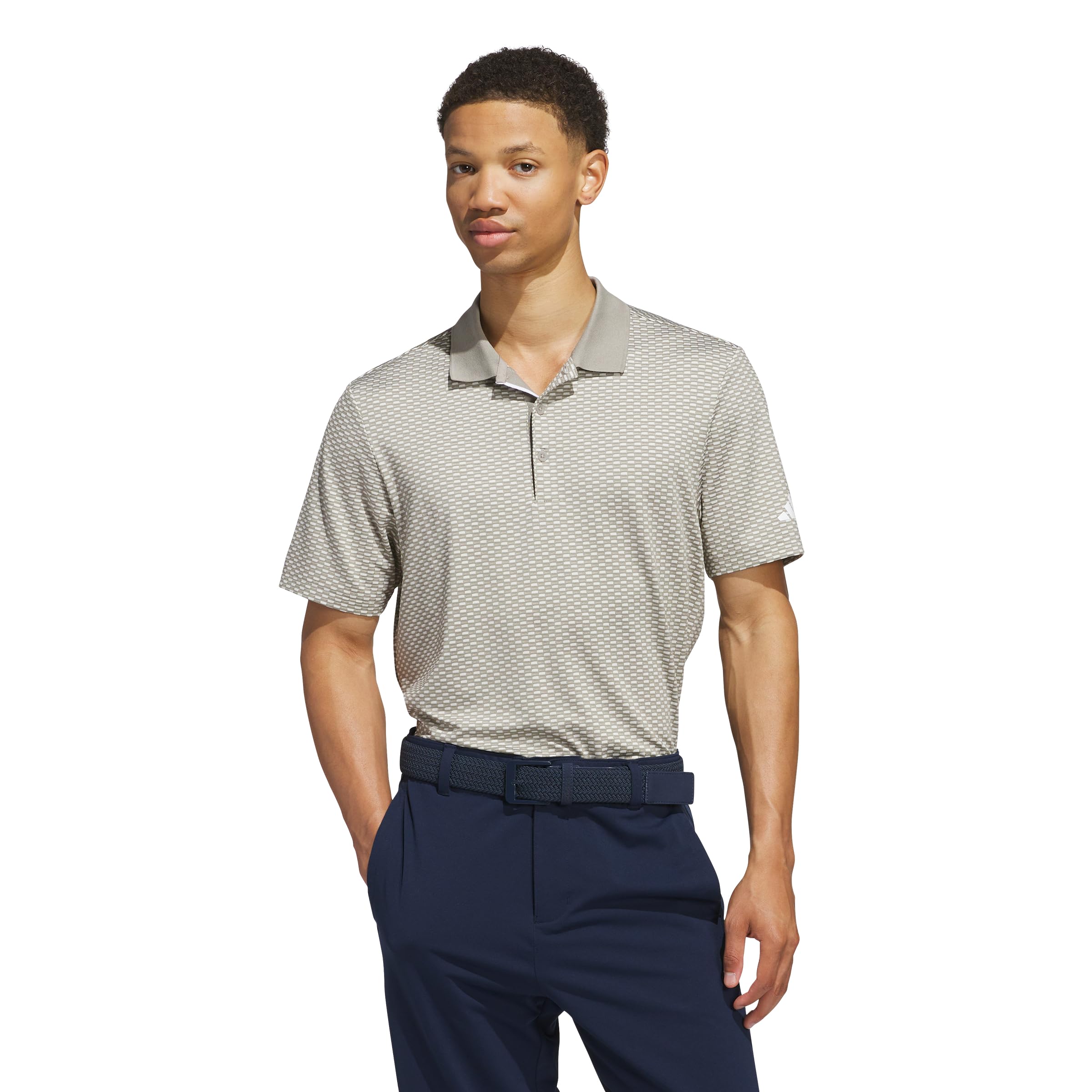 adidas Men's Beyond Textured Polo Shirt, Putty Beige S25, Medium