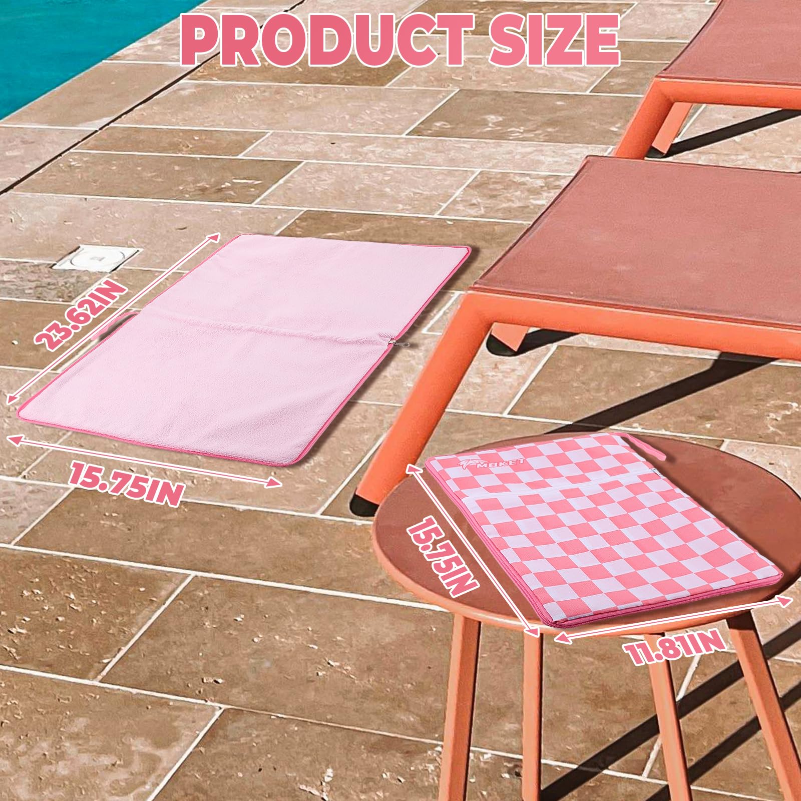MBKET Wet Dry Bag, Embedded Towel Waterproof Bag, Wet Bag for Swimsuit with Two Zippered Pockets, Machine Washable
