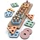 GOPO TOYS Montessori Toys for 1+ Year Old – Wooden Shape Sorter & Stacking Puzzle – Toddler Learning, Fine Motor Skills & Dev