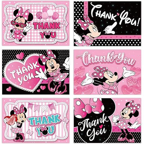 Charming Minnie Mouse Thank You Cards for Joyous Celebrations