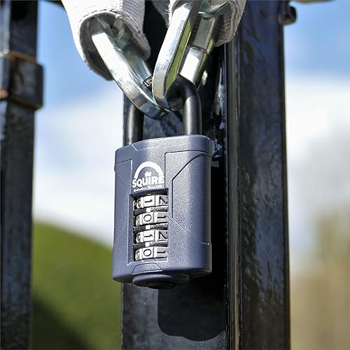 Miniatura 7 de Squire Candado resistente (CP40 paquete múltiple x2)  Grillete de acero más resistente  Candado combinado de 4 ruedas  Acero de aleación para