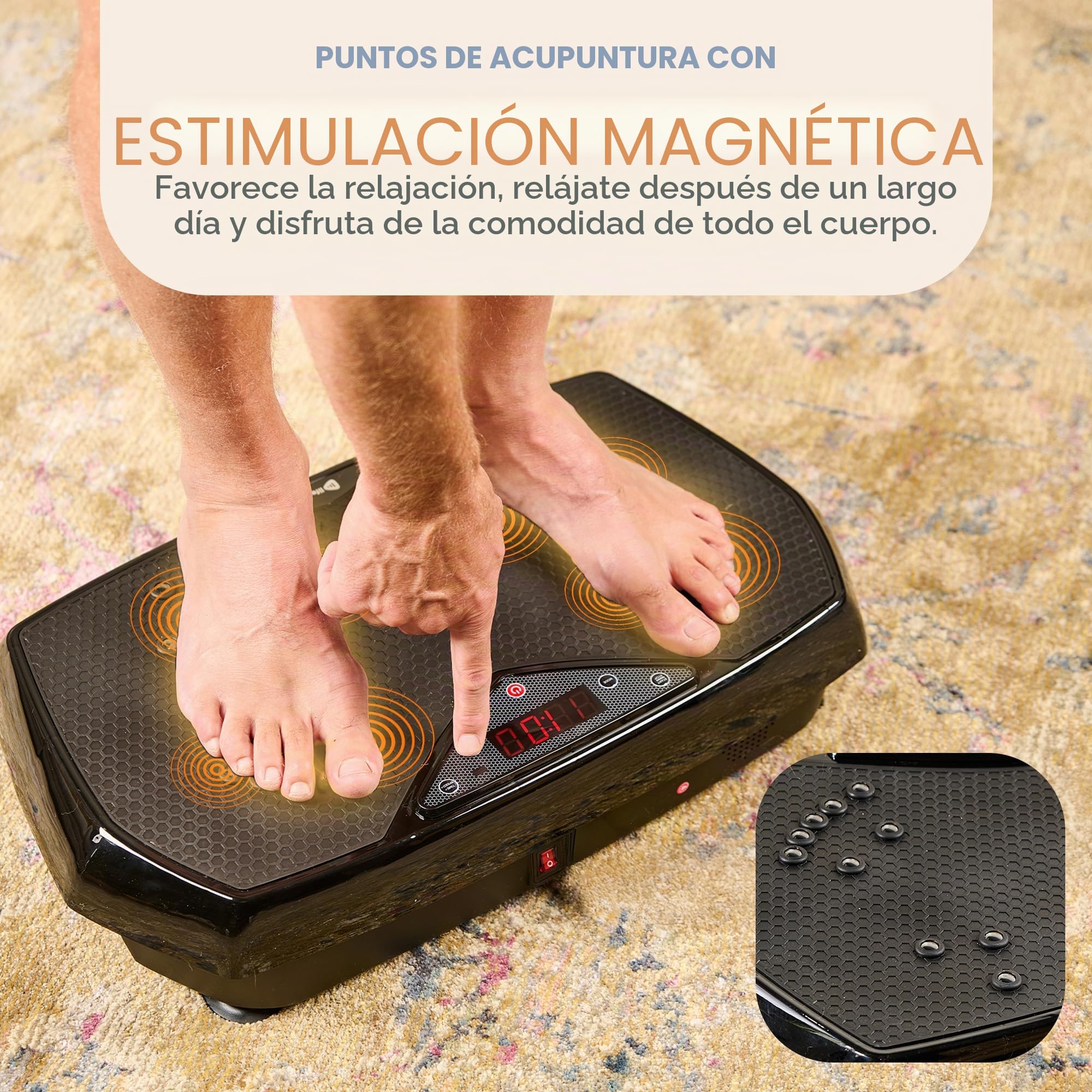 LifePro Plataforma vibratoria Hexaplate para Drenaje linfático y pérdida de Peso, Pantalla LED, Control Remoto, 150 kg, 120 velocidades, Motor silencioso de 150 W