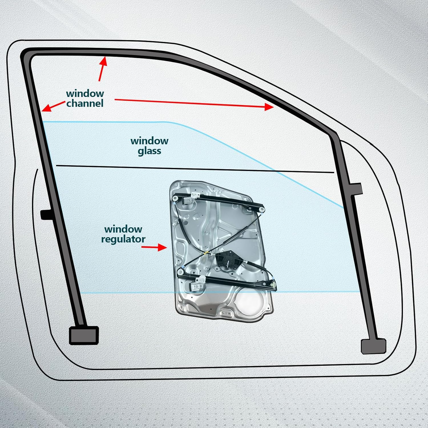 FINDAUTO 740-368 Front Driver Side Power Window Regulator Without Motor Fit for 1998 1999 2000 2001 2002 2003 2004 2005 for Volkswagen for Passat