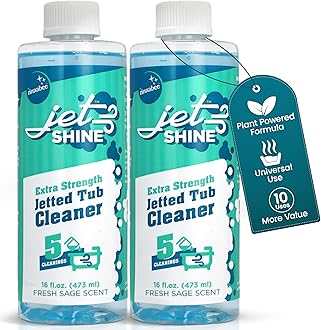 Zinnabee Jetted Tub Cleaner for Jacuzzi, Bathtubs, Whirlpools - Pack of 2, 16oz Sage Scented Jacuzzi Tub Cleaner to Help Clean Dirt and Soap Buildup, 5 Cleanings per Bottle