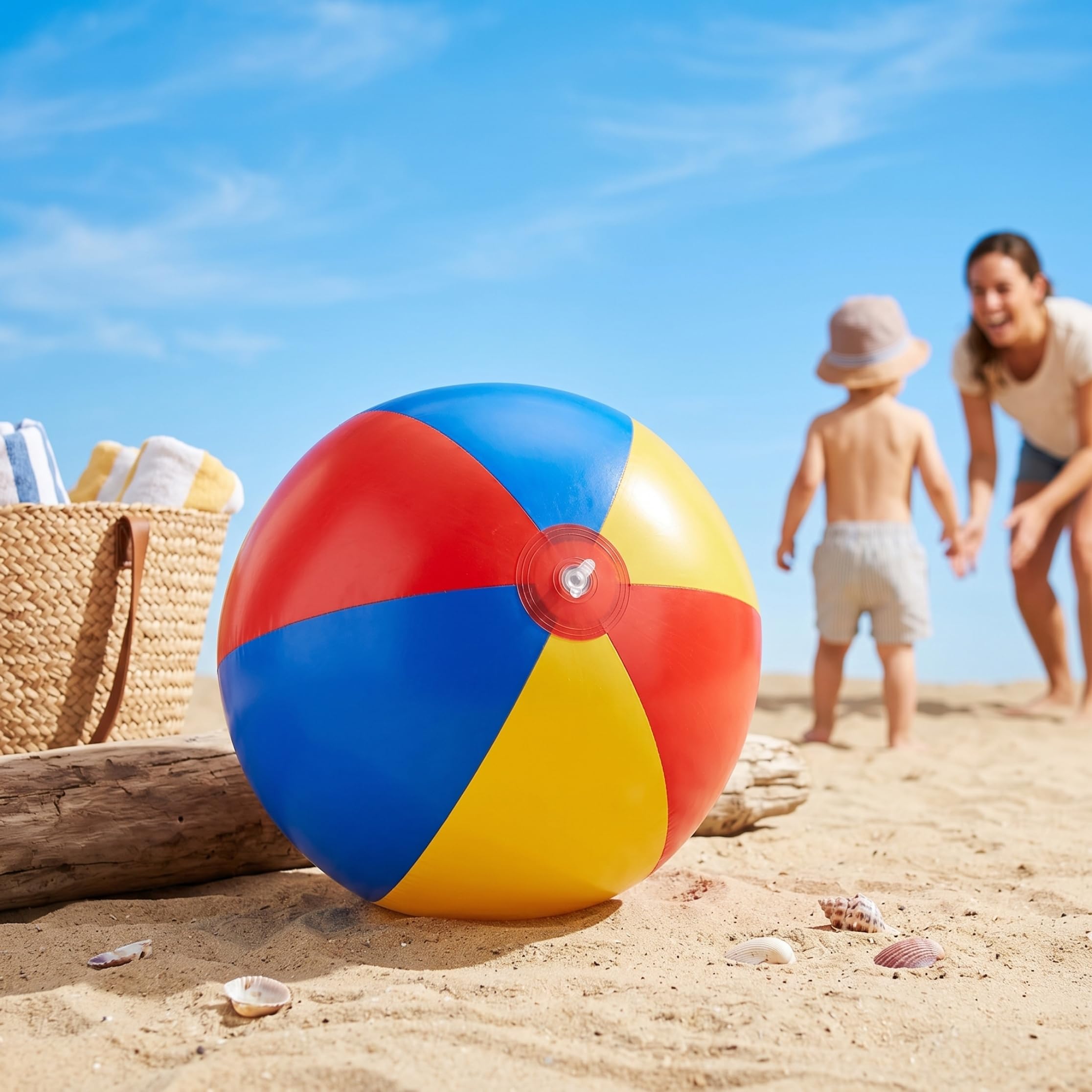 Ballon Gonflable géant Ballon de Plage Gonflable géant de 51 Pouces en PVC Souple Grands Ballons Plage pour Enfant-Rouge Jaune Bleu