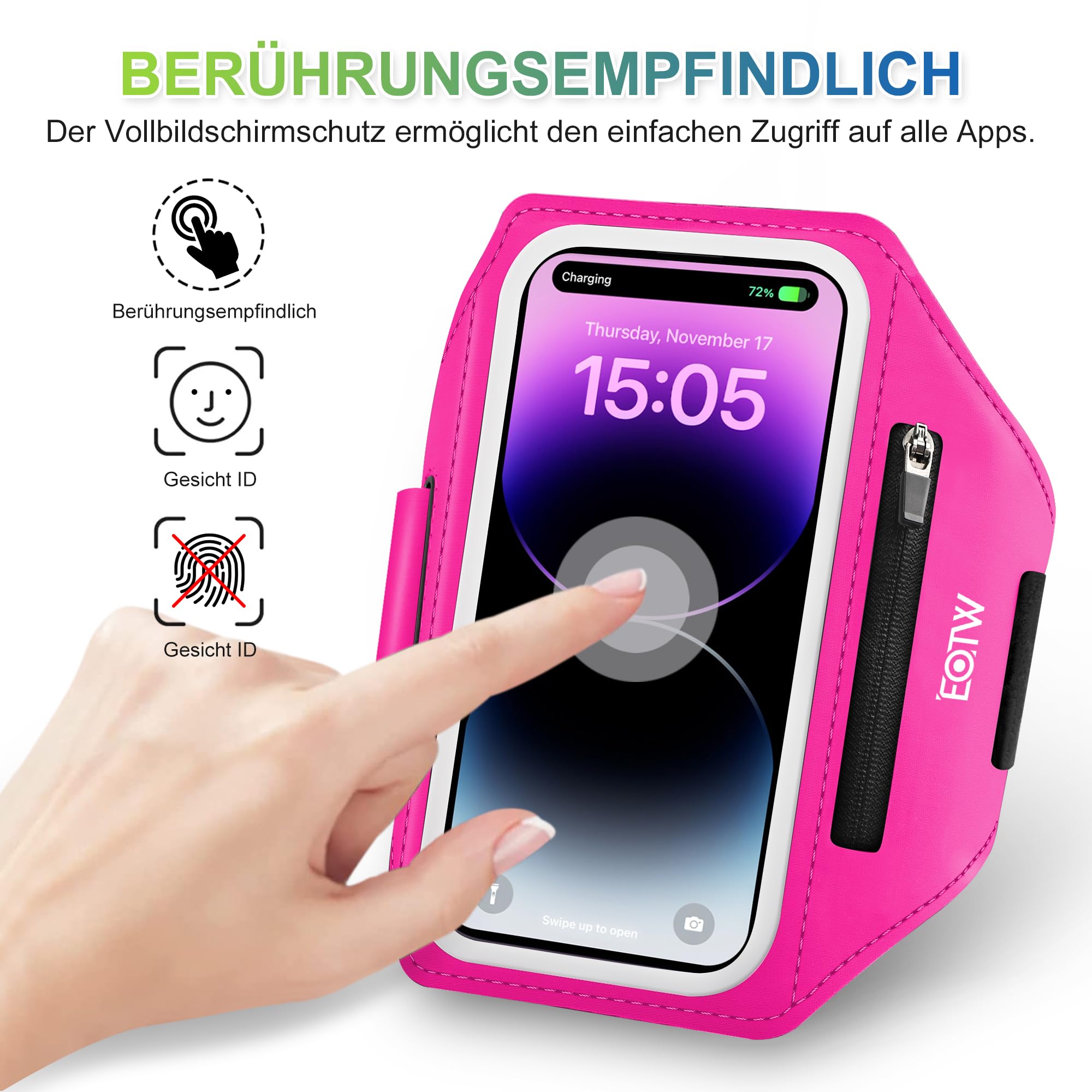 EOTW Jogging Sports Armband - Mobile Phone Holder Arm With Airpods Case - View #3