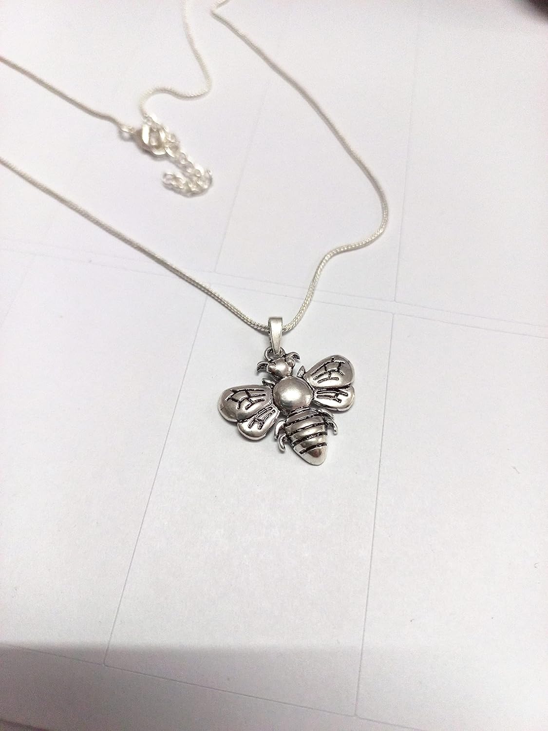 Oxidized Sterling Silver Plated Queen Honey Bee Little Bumblebee Pendant Necklace, 18 inches Chain - Image 8