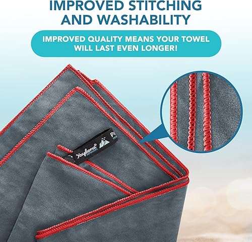Miniatura 49 de Youphoria Toalla de viaje de microfibra de secado rápido, ligera, toalla de secado rápido para camping, playa, mochilero, senderismo y deporte Gris