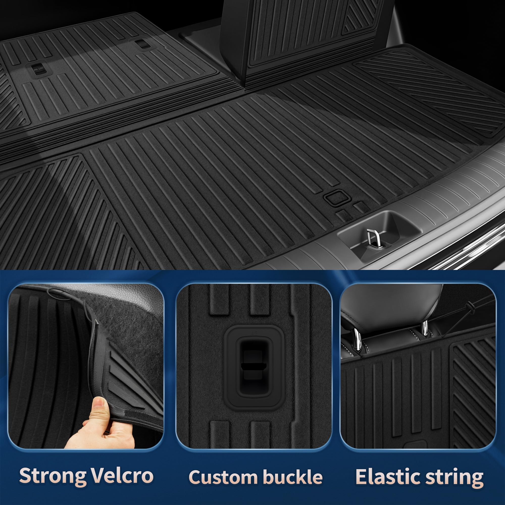 2026 Palisade Floor Mats Only Fuel 7-Seat All Weather TPE Cargo Mat with Backrest Mat for Hyundai Palisade — view 7