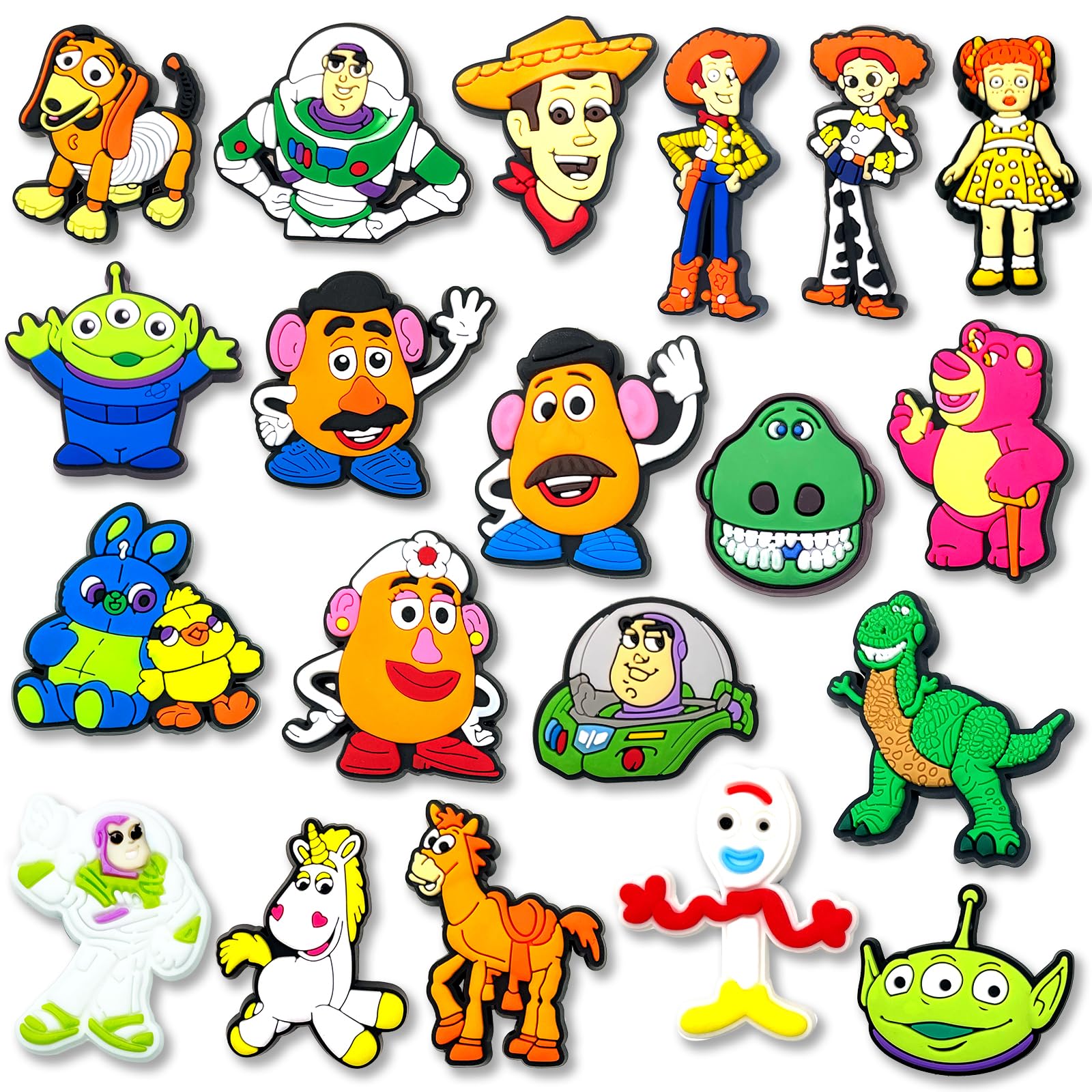 20Pcs Cartoon Shoe Charms for Clog Sandals Bracelets Decoration, Cute Charms