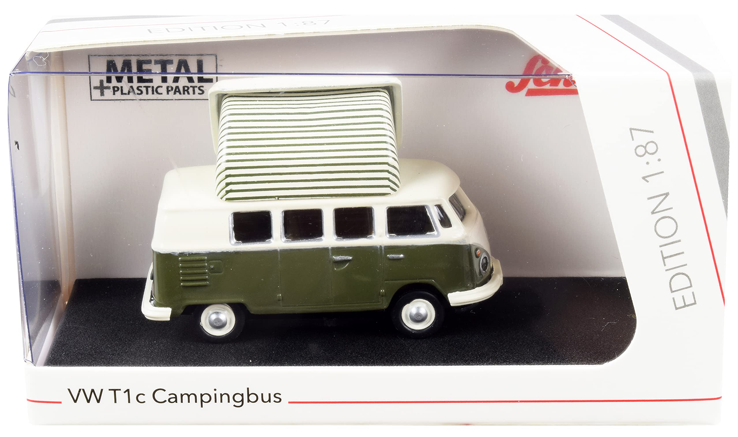 Buy VW T1 Camper Bus with PopTop Roof Green and Cream 1/87 (HO