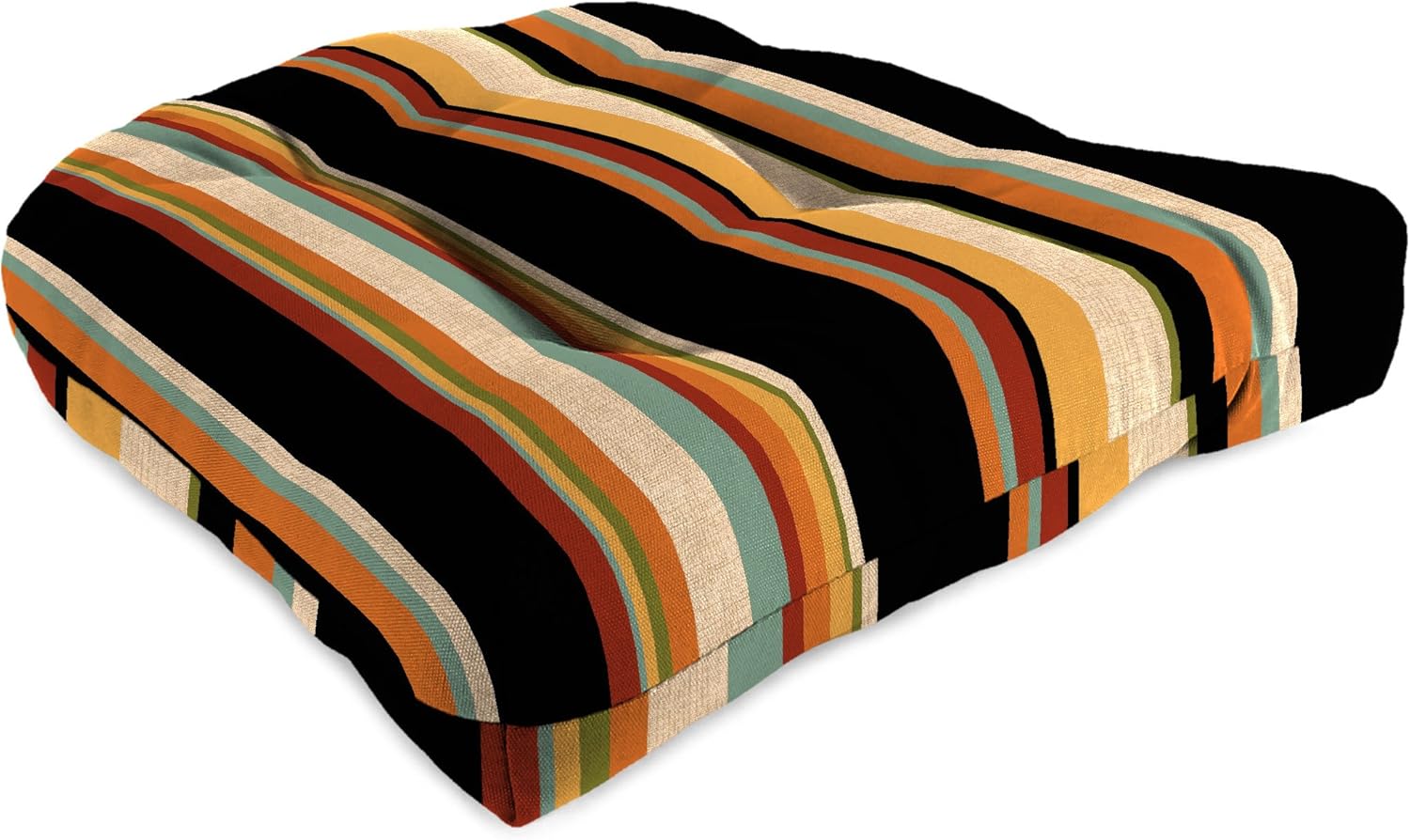 Jordan Manufacturing Outdoor Tufted Wicker Chair Cushion, Free Spirit Ebony Patio