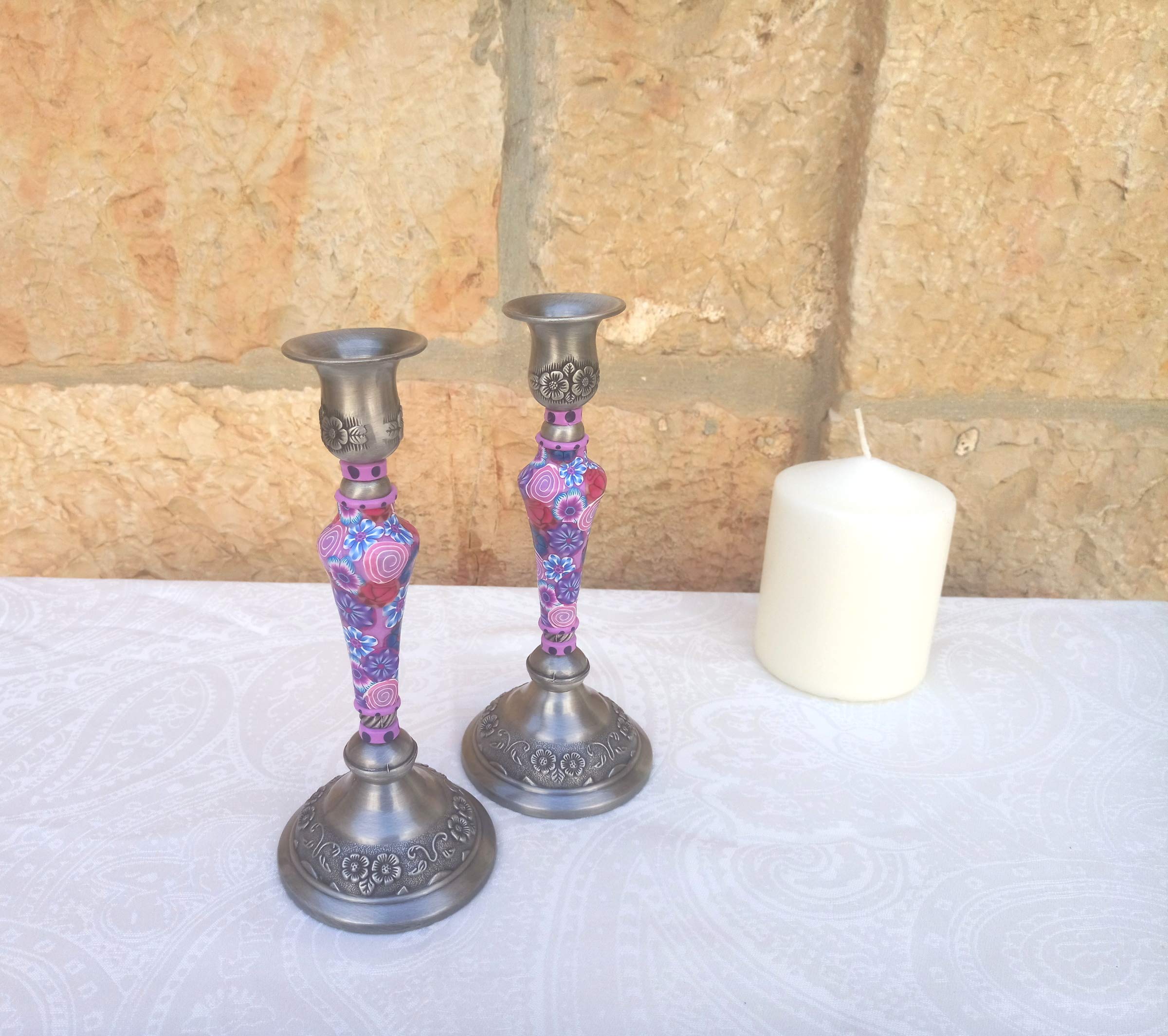 Buy Candlestick Holders, Handmade Artisan Shabbat Candlesticks made of