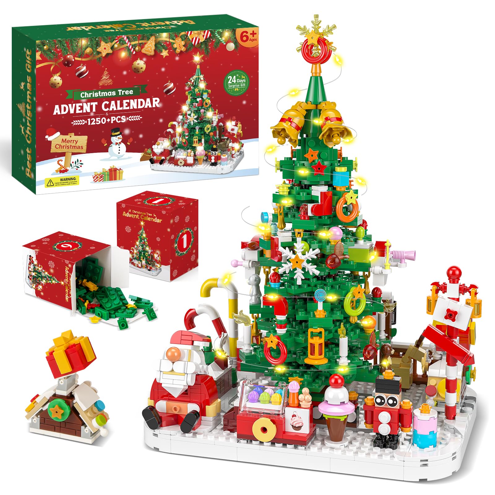 Advent Calendar 2026 Christmas Tree Building Blocks Set for Adults Kids 6+