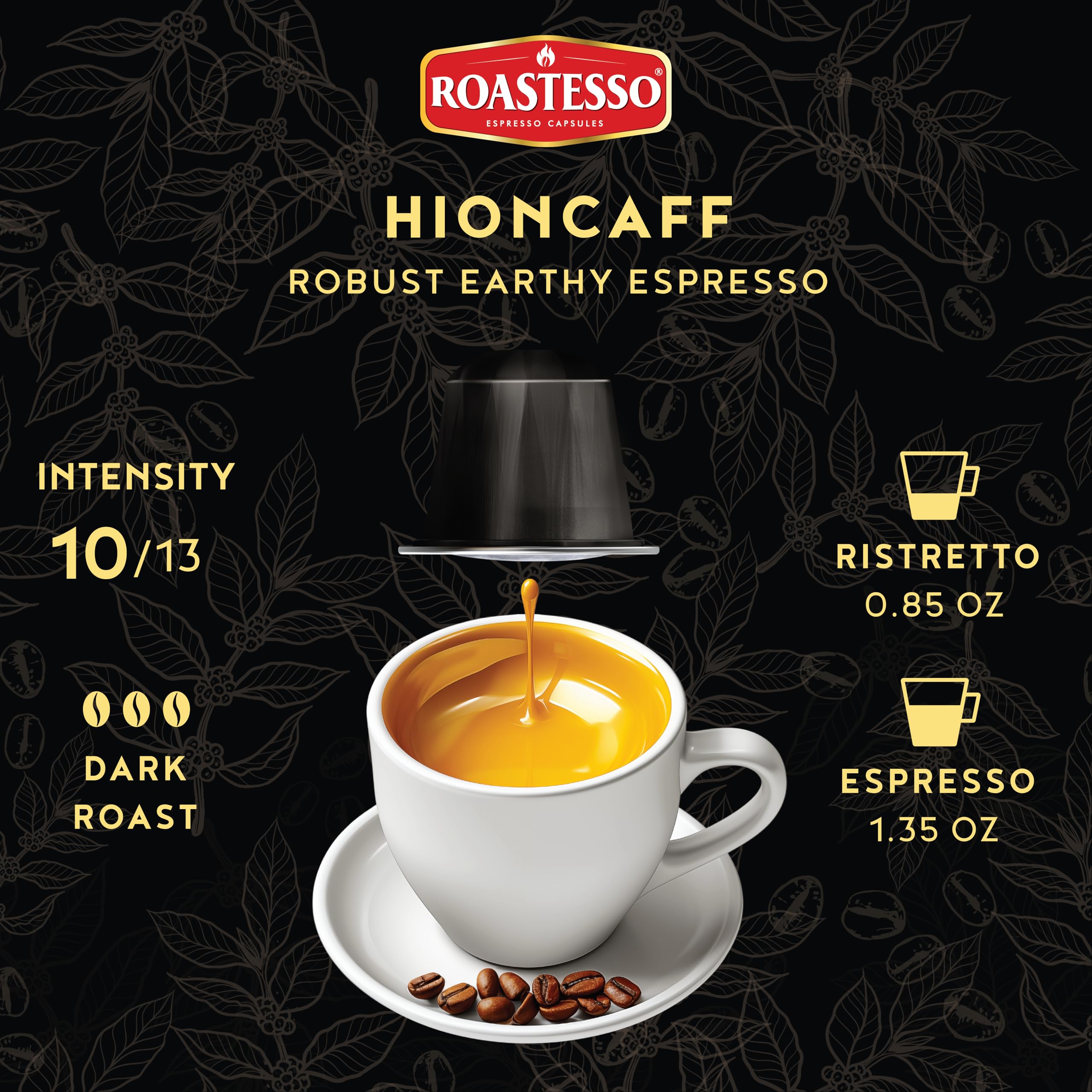 Roastesso - Cápsulas de café espresso (Hioncaff, 10 unidades (paquete de 8))