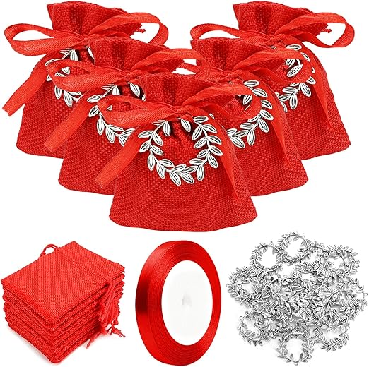 24pz Sacchetti Confetti Laurea con 24pz Corona Alloro Laurea In Metallo