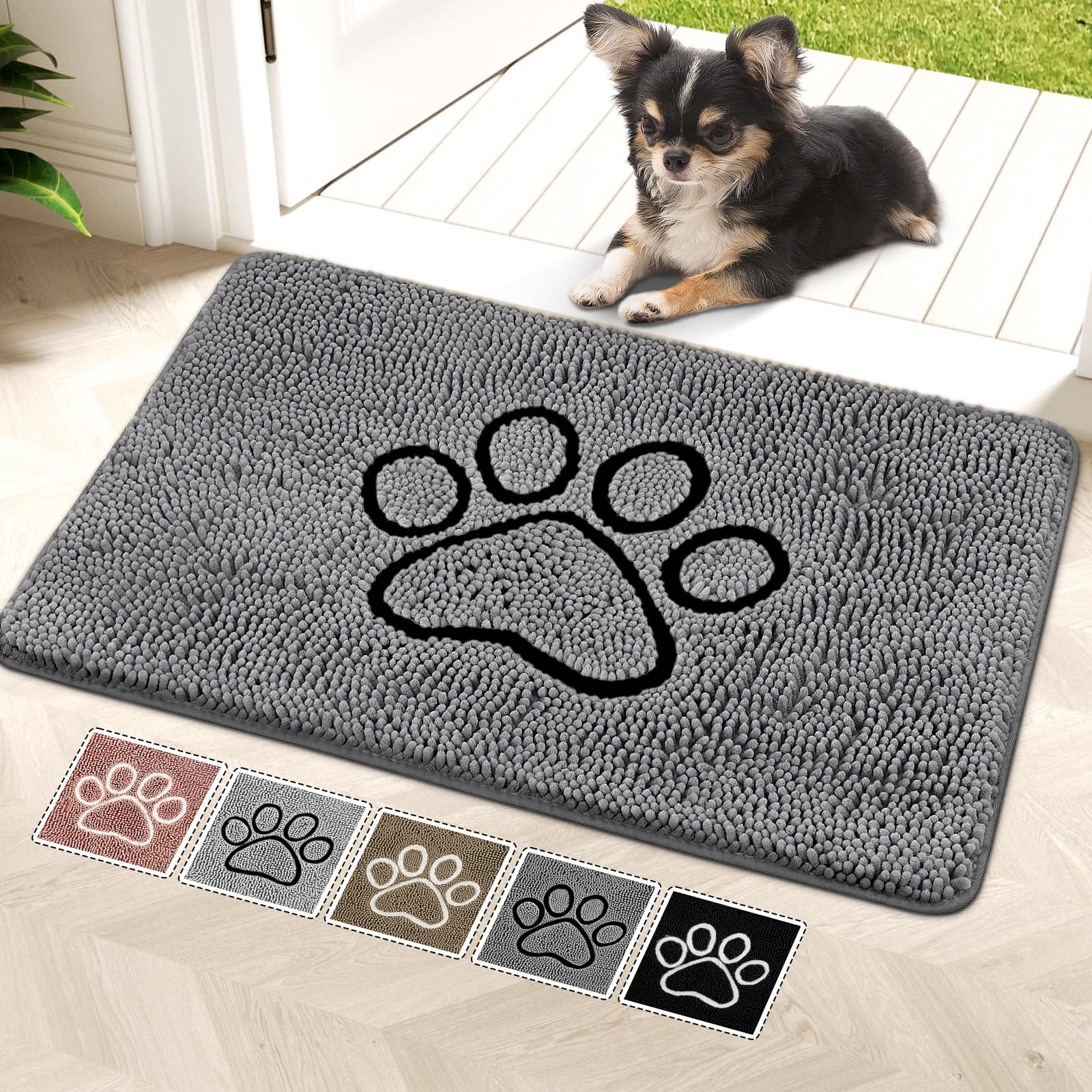 Bcoimo Super Absorbent Dog Door Mat, 30"*20" Anti Slip Mat for Muddy Paws, Pet Rugs for Dirty Paws Washable That Absorbs Moisture and Dirt, for Dog