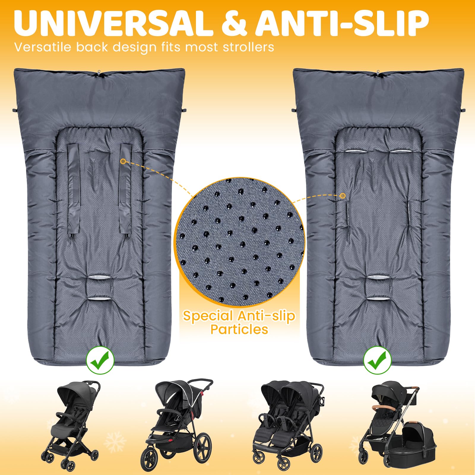 Footmuff for Pushchair Universal Winter Cosy Toes for Baby Pram Stroller Buggy with Adjustable Zip, Waterproof and Windproof - Image 3