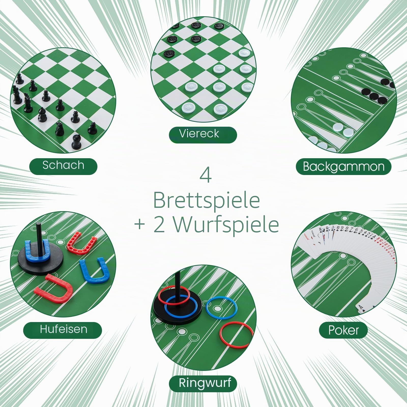 HOMASIS 12 in 1 Spieltisch inkl. Zubehör, Multi Tischspiel Set mit Tischfußball, Airhockey, Billard, Tischtennis, Schach, Bowling, Shuffleboard, Multigame Multifunktionstisch für Kinder & Erwachsene
