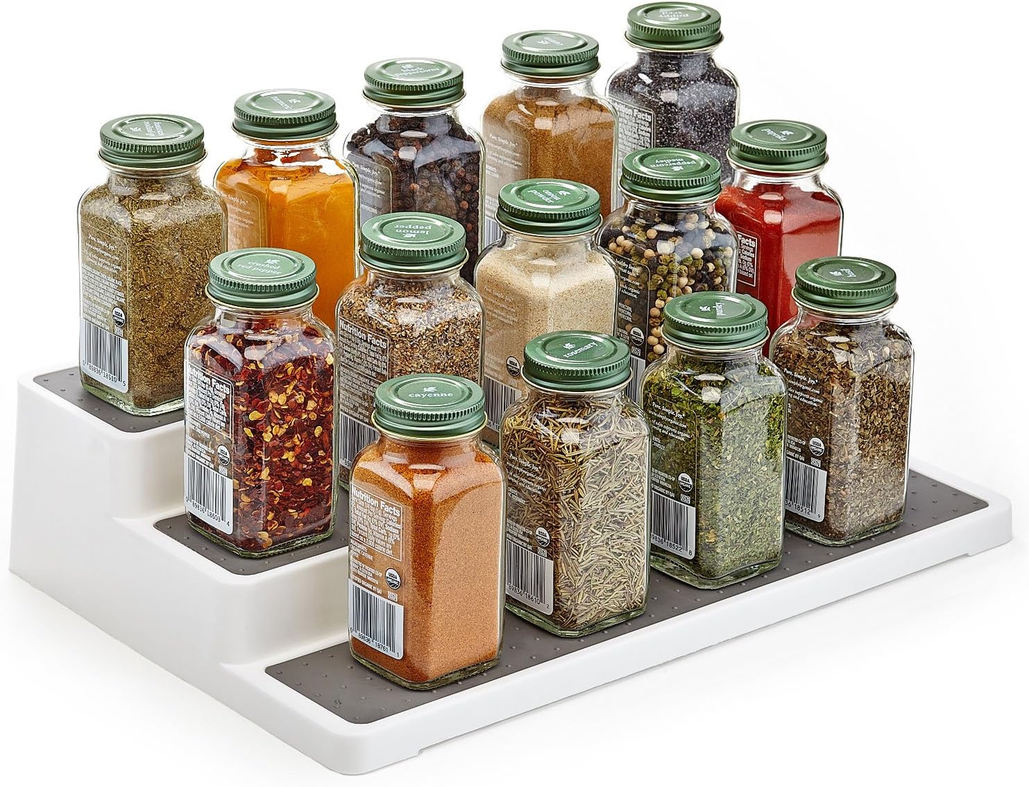 Home Intuition 3 Tier 14 inch Non-Skid Spice Rack Kitchen Pantry Organizer
