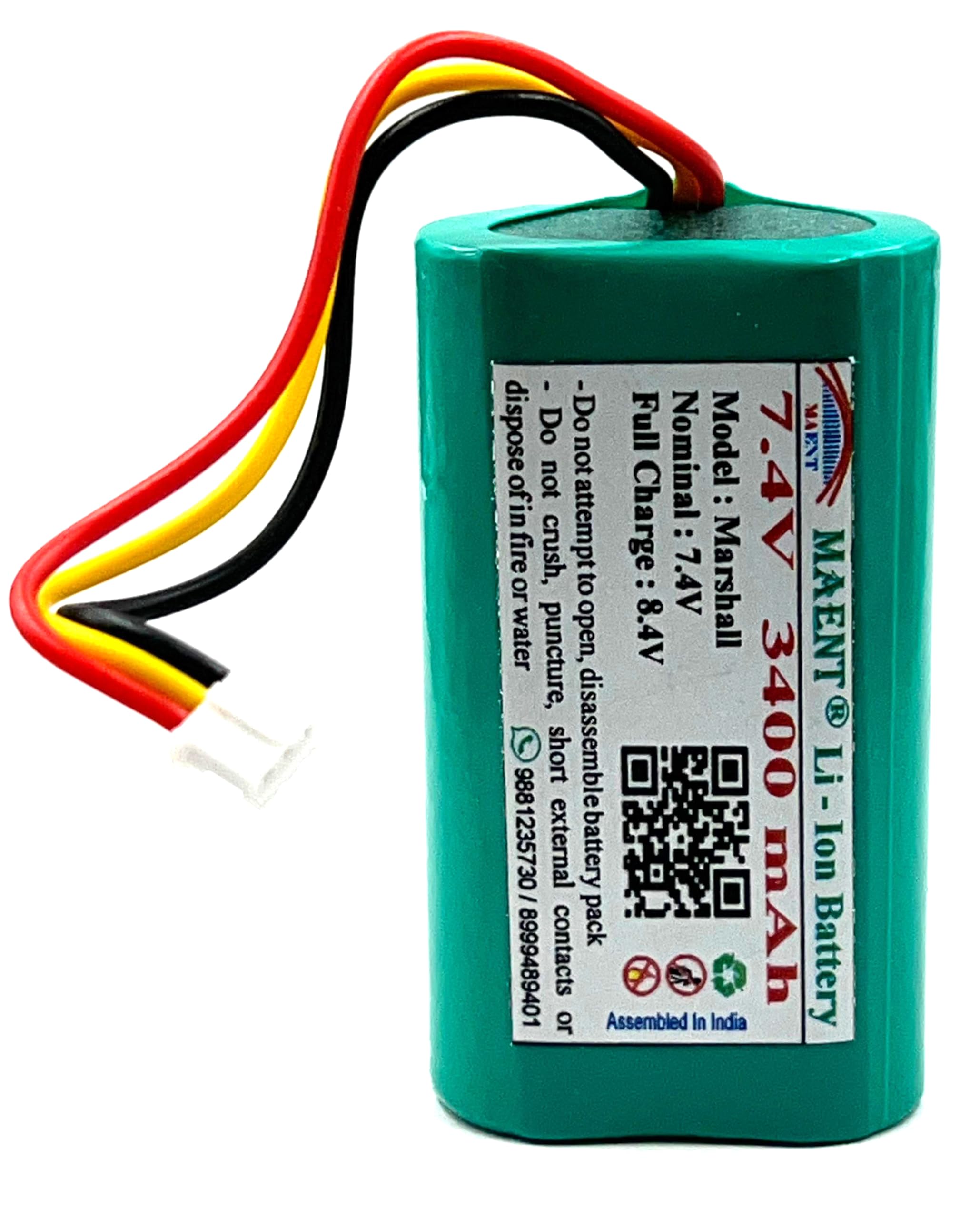 7.4V 2600/2900/3200/3400 mah Lithium Ion Bluetooth Speaker Battery Compatible with Marshall Emberton 1001908 1005696 C406A2 (7.4V) – Not Compatible with Tribit Stormbox Speaker (3400mah)-image-5