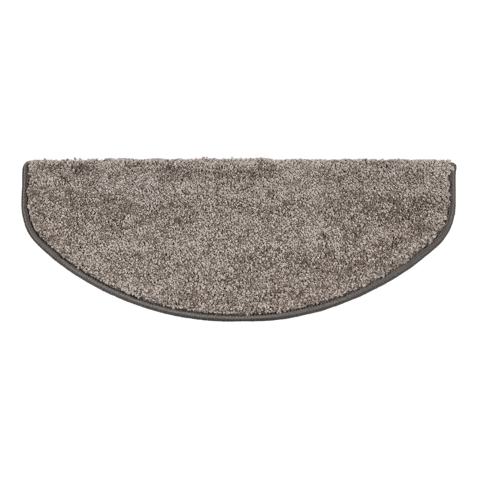 Tapis D'escalier 15 Pièces-Moquette D'escalier-Tapis De Marches 56 X 17 X 3 Cm Beige Et Gris Demi Rond 943805 89569213
