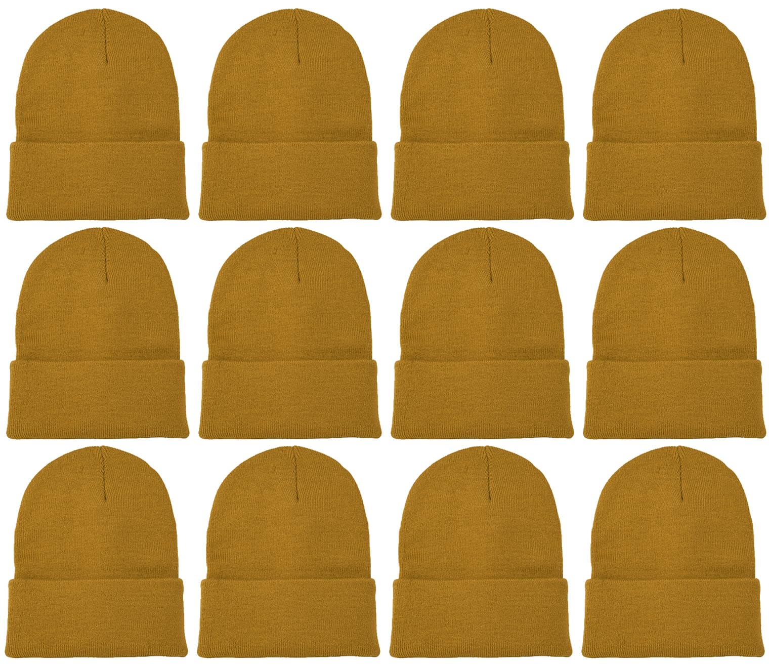 Gelante Unisex Beanie Cap Knitted Warm Solid Color and Multi-Color Multi-Packs.2040-12Ginger