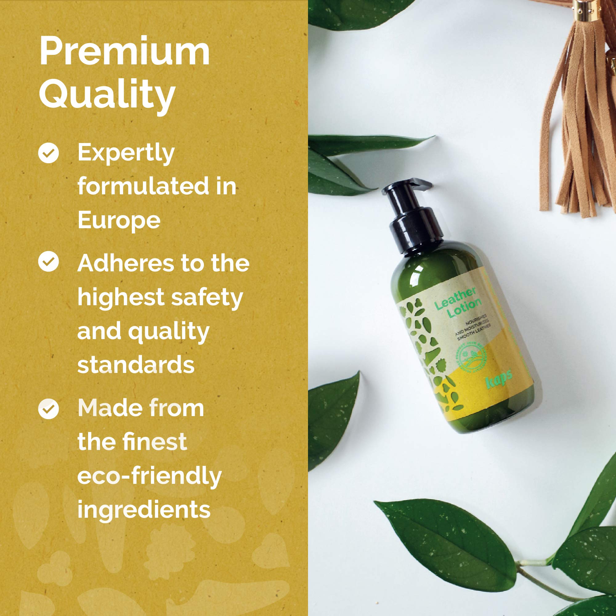 Amazon.com: Kaps Leather Lotion | Eco-Friendly Plant-Based Jojoba and  Lanolin | Leather Care For Natural and Synthetic Smooth Leather | Restore  Shoes, Bags, Jackets and More | 200ml