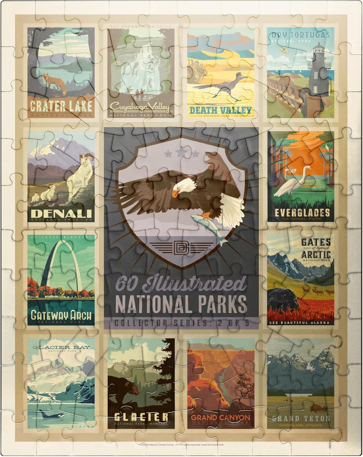 MyPuzzle National Parks Collector Series - Edition 2, Vintage Poster - Premium 100 Piece Jigsaw Puzzle for Adults