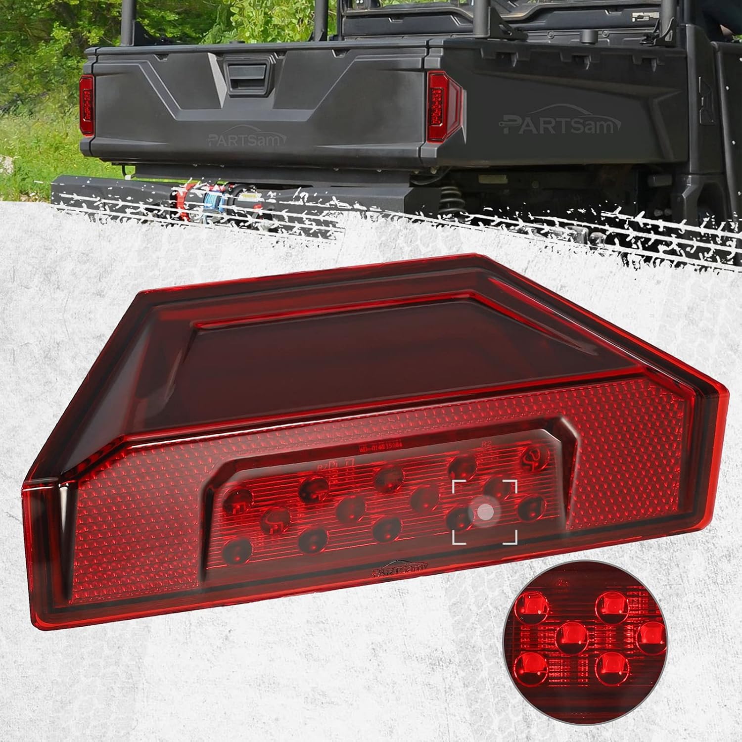 Partsam 2Pcs Rear UTV Tail Light Assembly, Compatible with Polaris Ranger 570 Full Size 900 XP 1000 RGR LED Taillights Rear Brake Stop Lights 2015 2016 2017 2018 2019 Replacement Part 2412774