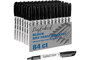 Dry Erase Markers Bulk, 84-Count Chisel-Tip Black Markers for Whiteboards, Offices, and Schools