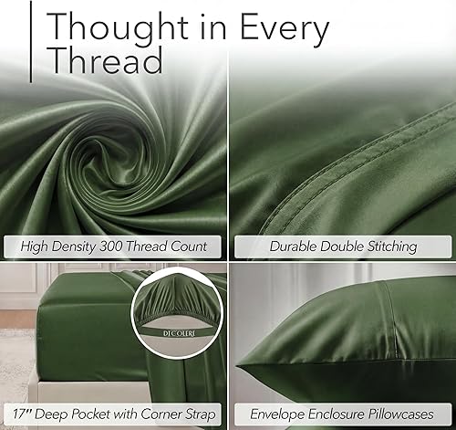 Miniatura 4 de DECOLURE Juego de sábanas 100% viscosa derivada de bambú, tamaño King, 6 piezas de lujo, refrescantes naturales, ultra suave, bolsillos profundos de