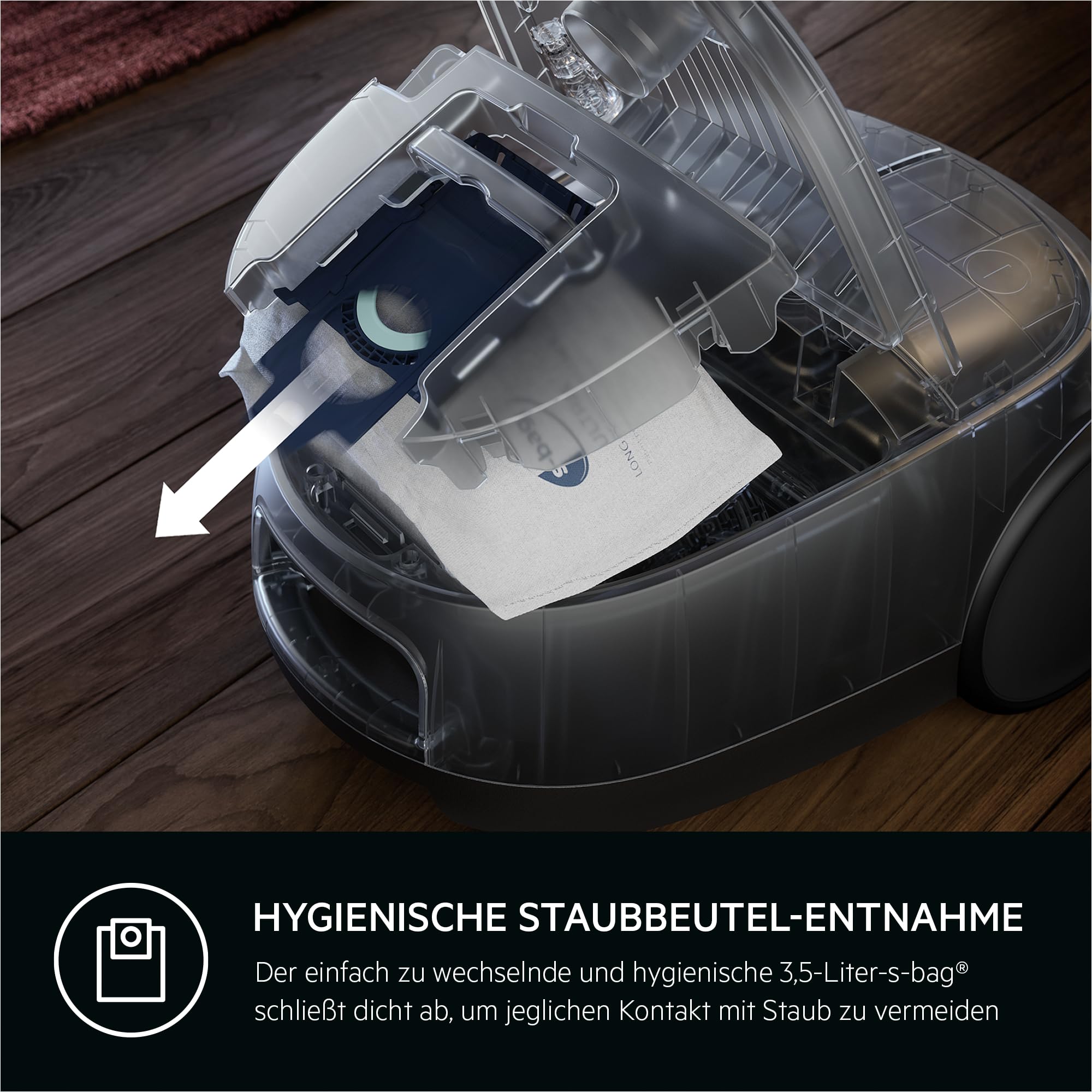 AEG CLEAN 6000 Staubsauger mit Beutel, Hohe Saugleistung, inkl. Zusatzdüsen, 55 % Recyclingkunststoff, für Haustierbesitzer, Reinigen von Polstern, 12 m Aktionsradius, 850 W, Blau, AB61C2DBS
