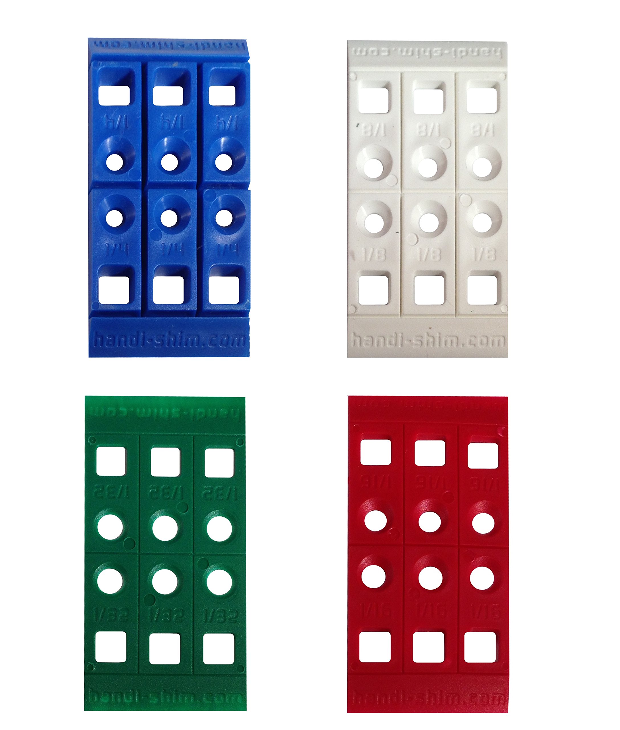 Heavy Duty Reusable Plastic Construction Shims for Spacing Leveling Plumbing and More - 40 Piece Assorted Pack (4 sizes)