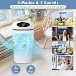 DORTALA Portable Air Conditioner 9000 BTU, Powerful AC Unit with Remote Control, Sleep Mode, 24H Timer, Window Kit, Mobile AC for Bedroom, Dorm, Cool Rooms up to 350 sq. ft, White