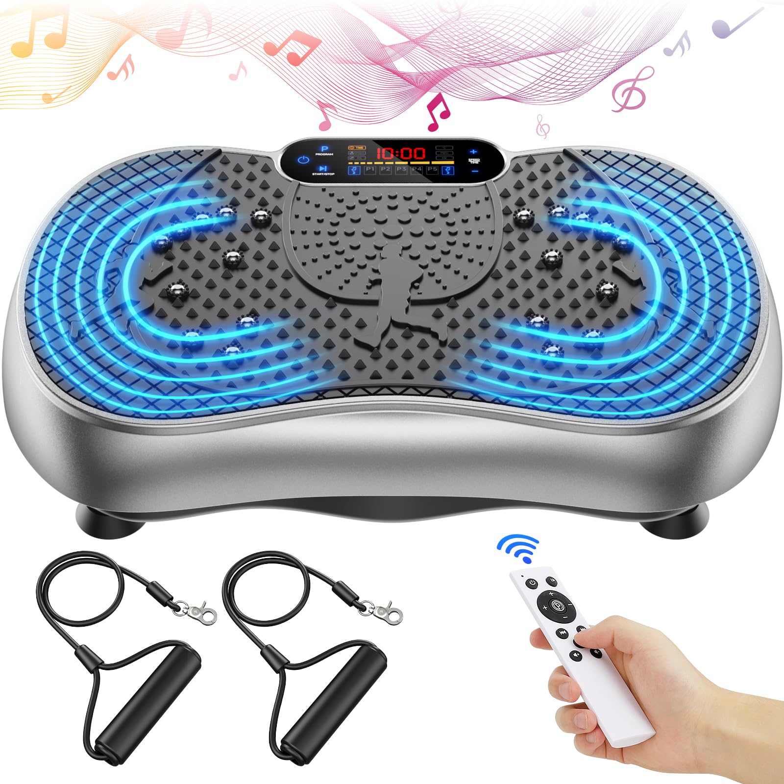 Vibration Plate Exercise Machine, 180 Speed Levels Vibration Plate for Lymphatic Drainage, Whole Body Workout Vibrating Fitness Platform, Effective for Weight Loss, Shaping, Toning & Wellness