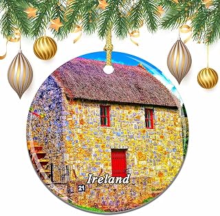 Ireland Old Bungalow Christmas Xmas Tree Ornament Decoration Wedding Hanging Pendant Decor City Travel Souvenir Collection