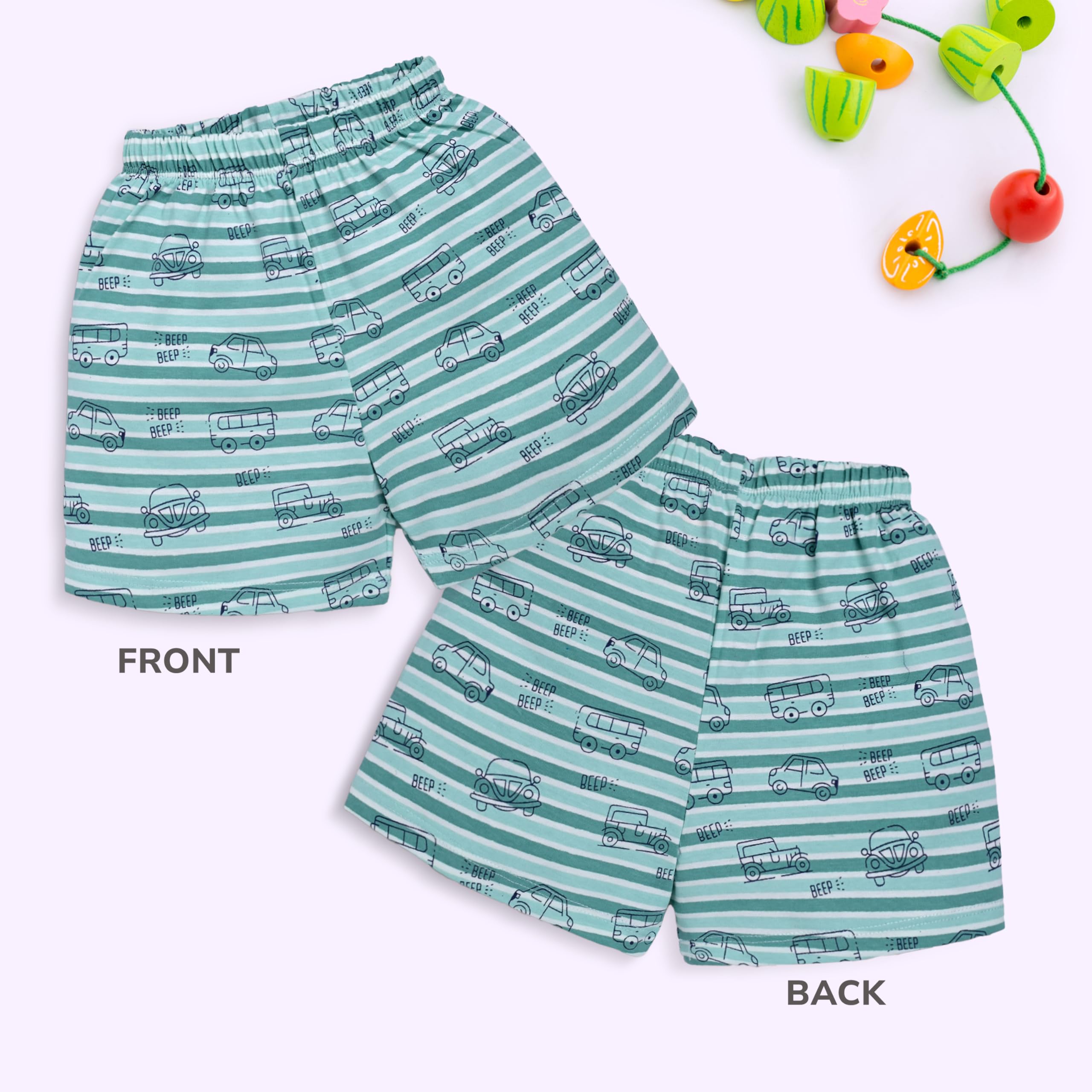 LuvLap Baby Boys & Baby Girls Pack of 5 Regular Shorts 100% Cotton, L (6 to 12 Months)