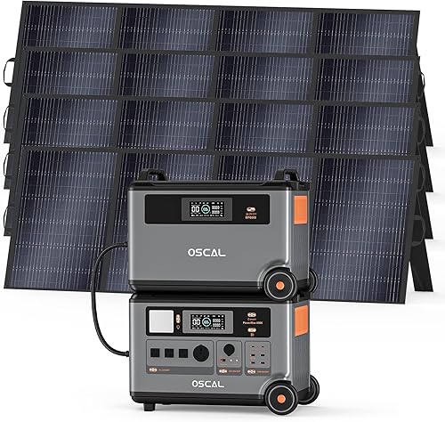 Miniatura 13 de OSCAL PowerMax 6000 - Generador solar con panel solar de 3 × 400 W, voltaje de fase dividida de 120 V/240 V, salidas de CA de 6000 W