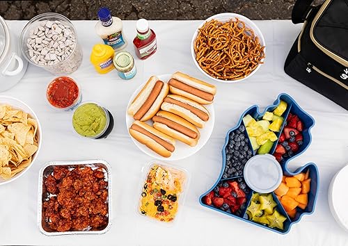 Miniatura 5 de Kolorae Michigan - Bandeja para servir  Bandeja única de 7 compartimentos para aperitivos con taza de aderezo. Ideal para almacenar alimentos