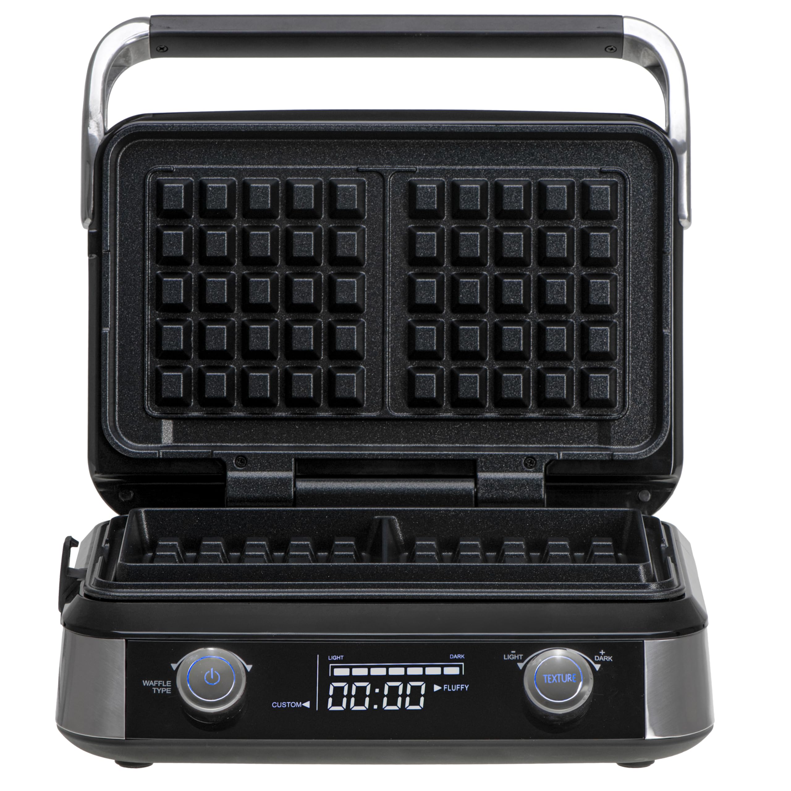 ADLER EUROPE Waffeleisen Belgische Waffel – Doppelwaffeleisen mit LCD Display – 2400W Waffelautomat für Butterwaffeln & Schokoladenwaffeln – 5 Programme, 7 Bräunungsstufen – Tief-Heizplatten 12x13x2cm