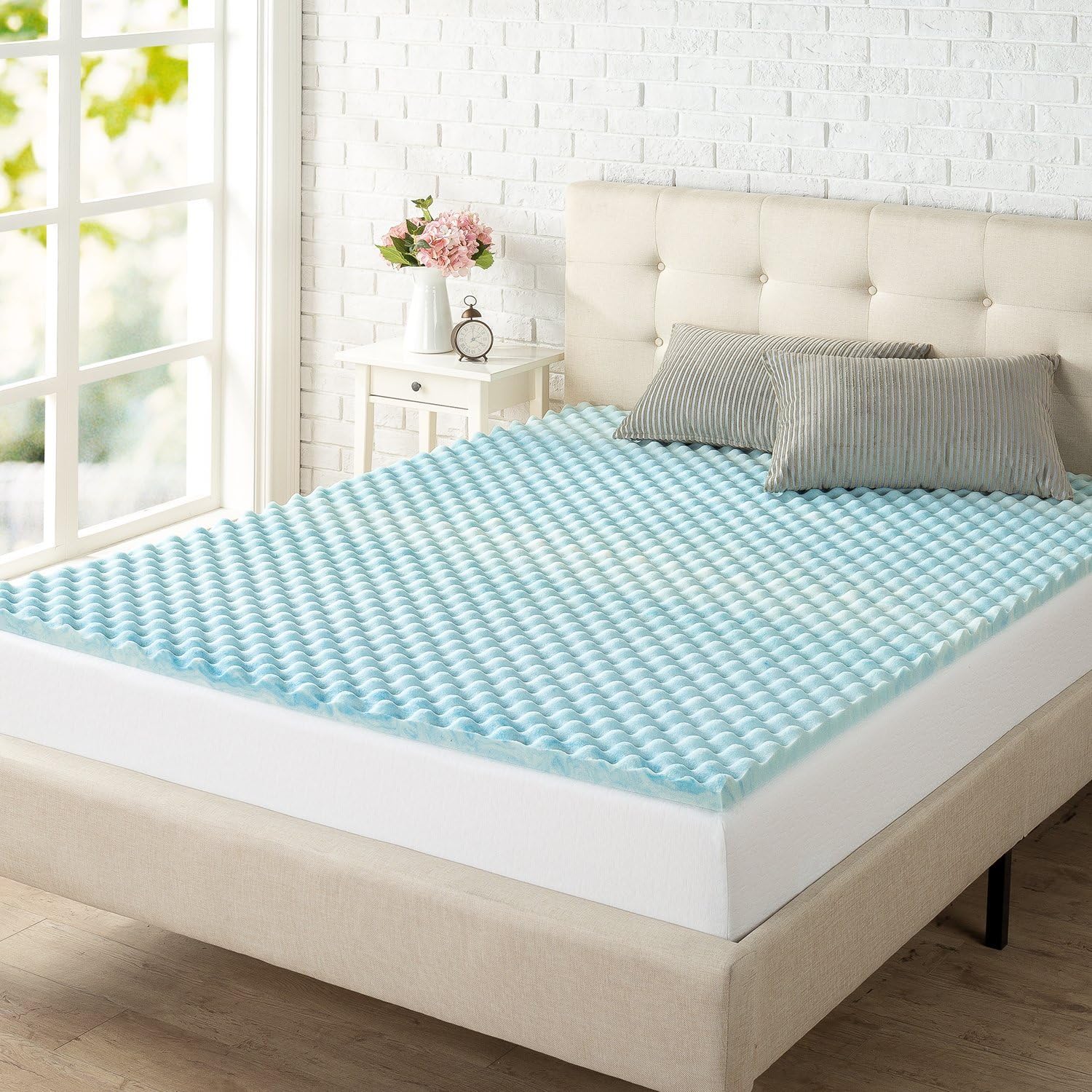 Zinus 2 Inch Swirl Gel Memory Foam Convoluted Mattress Topper / Cooling, Airflow Design / CertiPUR-US Certified, Twin: Home & Kitchen
