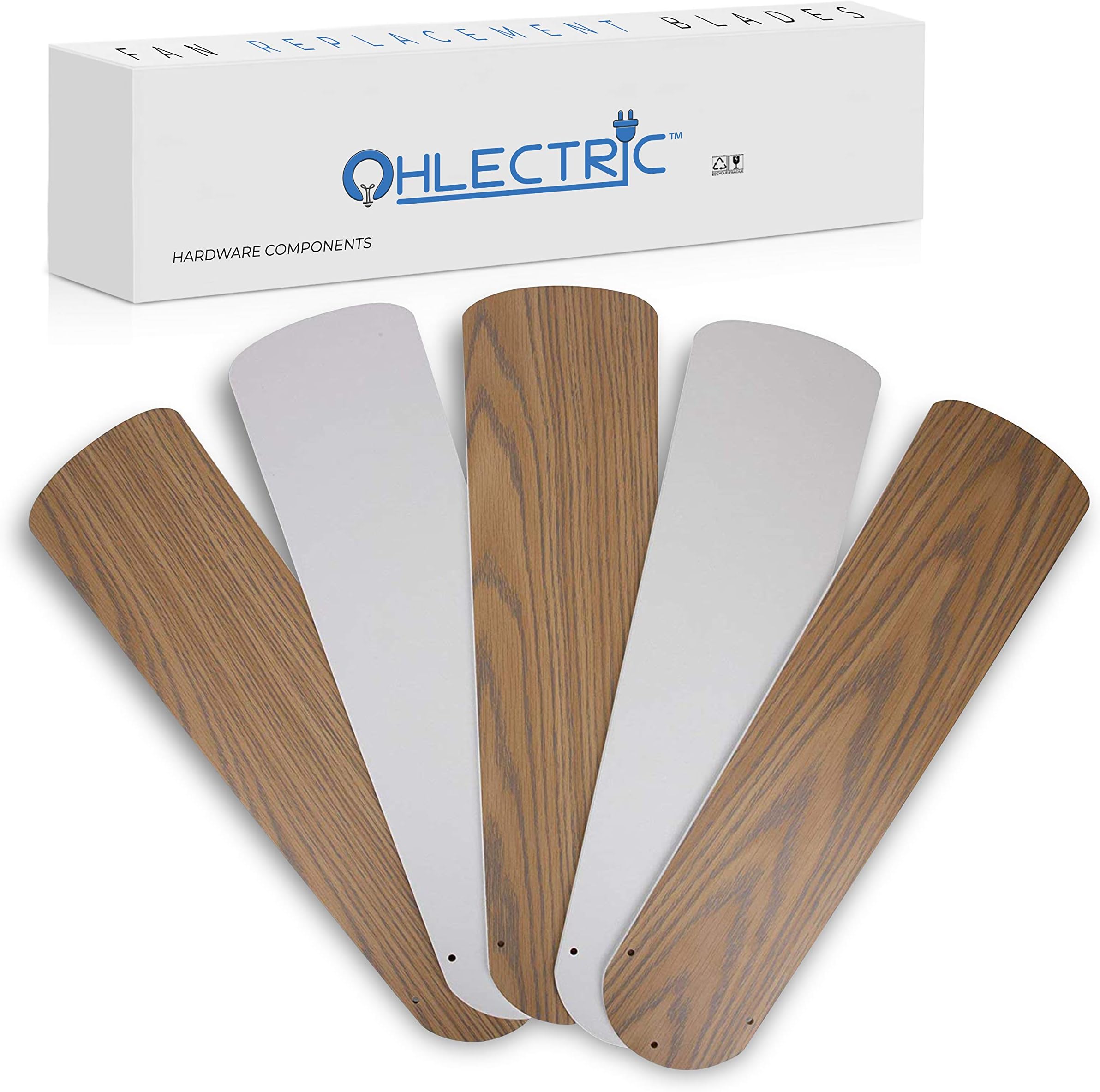 OHLECTRIC 5Pcs 16 ½" Ceiling Fan Blades Fan Replacement