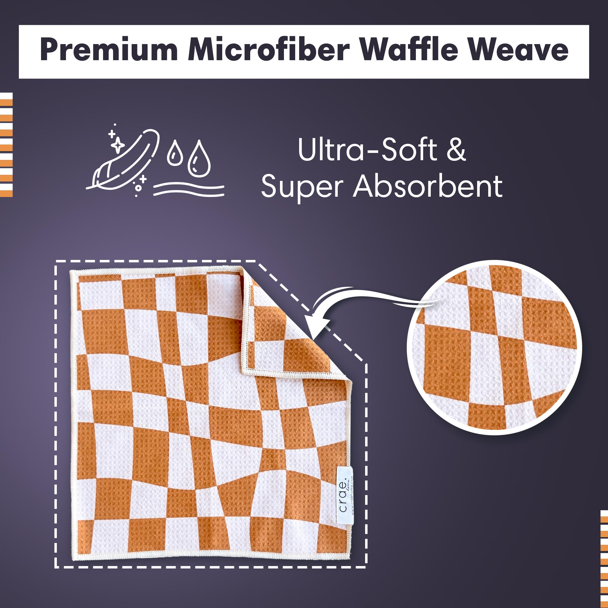 Paños de microfibra de doble cara tejido gofre, 12 x 12 pulgadas, súper absorbentes, sin pelusas, paños de cocina de secado rápido para limpieza, lavado de platos, automóviles y más, duraderos y