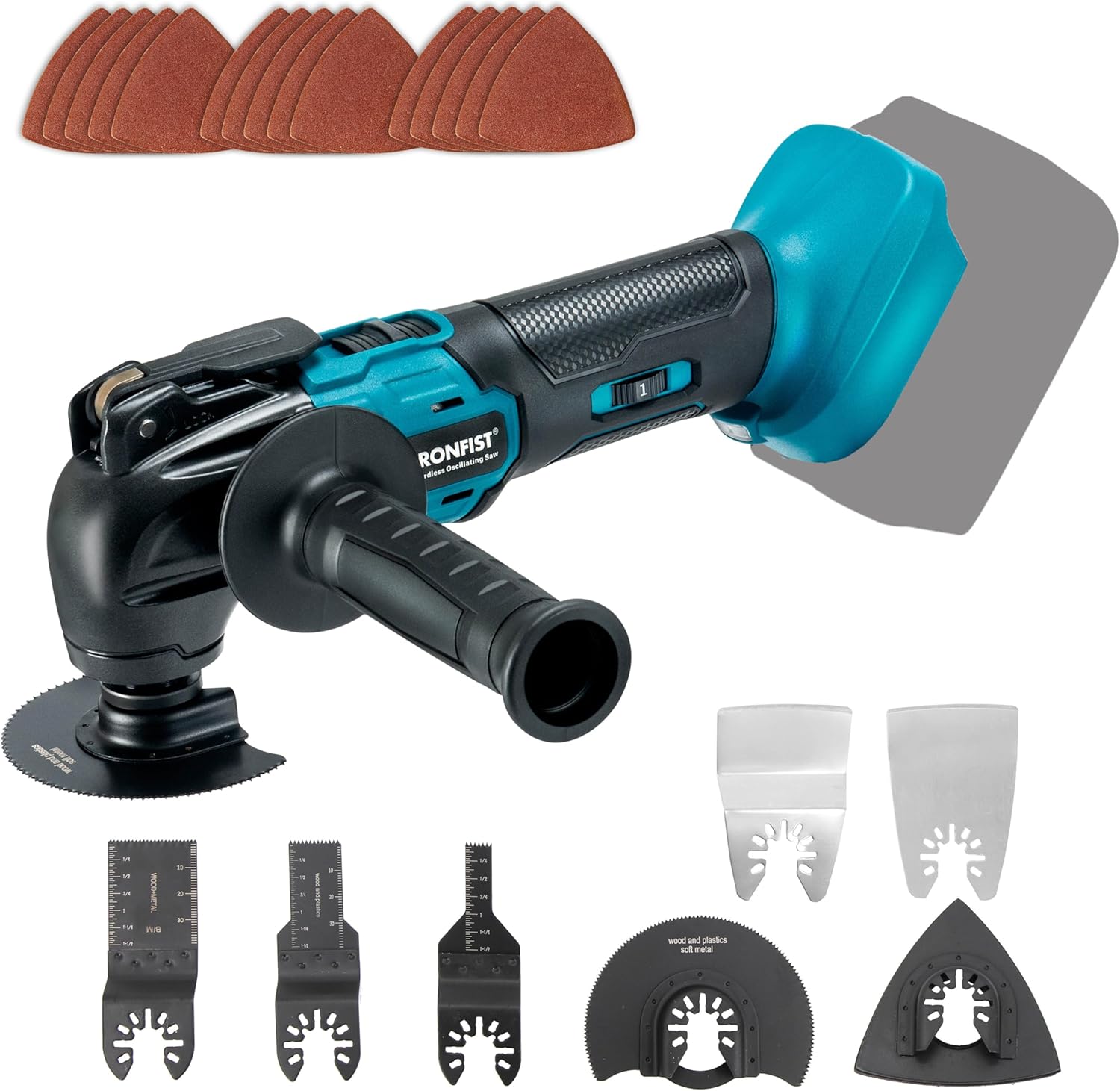IRONFIST Cordless Oscillating Tool Compatible with MAKITA 18V Battery, Brushless Motor 6 Speed Quick Change Blades, Multi Tool for Cutting Wood, Scraping, Sanding (NO BATTERY)