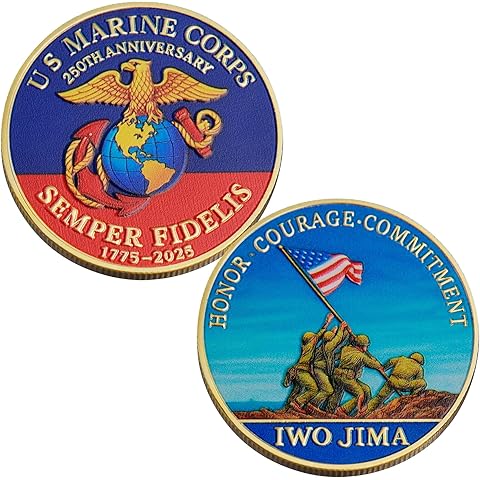 Marine Corps 250th Anniversary Challenge Coin – USMC Commemorative Military Coin 17...