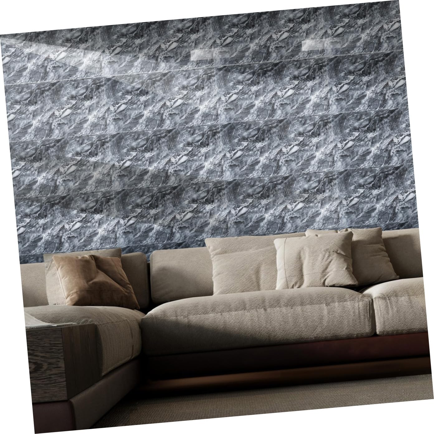 Angoily 20pezzi Piastrelle Adesive Impermeabili Per Bagno e Cucina Effetto Marmo Autoadesive Decorative Per Pareti