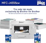 Imprimante tout-en-un couleur sans fil Brother INKvestment 4555 avec écran tactile couleur de 2,7 po et 2 bacs à papier | Comprend un essai d'abonnement Refresh(1) (MFC-J4555DW)