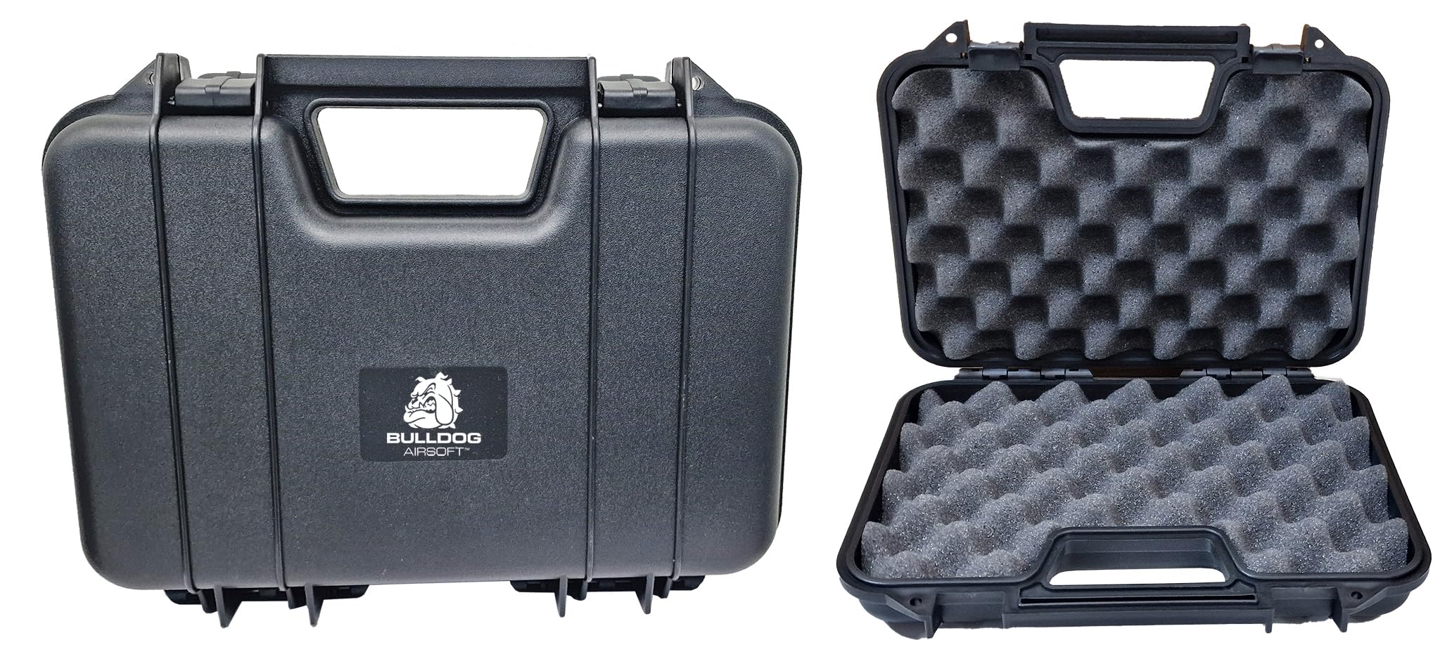BULLDOG AIRSOFT Pistol Hard Case with Foam Insert Lockable Waterproof Pistol Case 31 x 21 x 6 CM