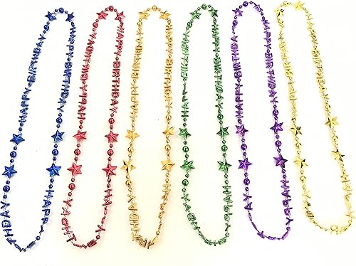 Miniatura 2 de 12 piezas de collar de cuentas de feliz cumpleaños suministros de regalo para fiesta